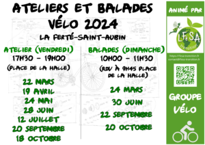ateliers et balades vélo dates 2024